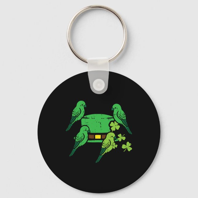 St Patrick Day Hat Birds Saint Paddys Cardinal Men Key Ring (Front)