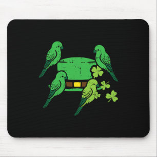 St Patrick Day Hat Birds Saint Paddys Cardinal Men Mouse Pad