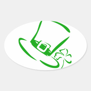 St. Patrick day hat Oval Sticker