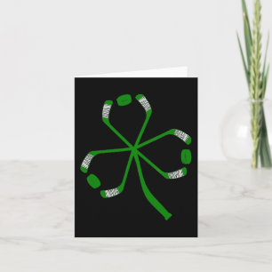 St Patrick Day Ice Hockey Sticks Shamrock Green Co Card