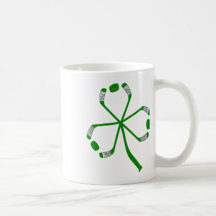 St Patrick Day Ice Hockey Sticks Shamrock Green Co Coffee Mug