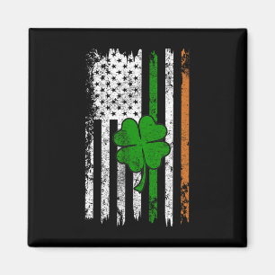 St Patrick Day Irish American Flag Retro Saint Pat Magnet