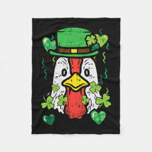 St Patrick Day Irish Chicken Saint Paddys Farm Men Fleece Blanket