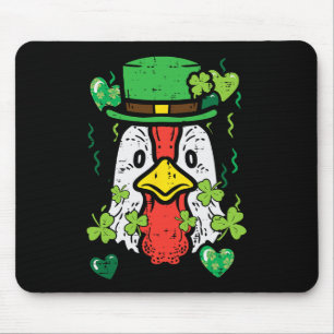 St Patrick Day Irish Chicken Saint Paddys Farm Men Mouse Pad
