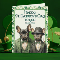 St. Patrick Day Irish Frenchie Dog Duo  