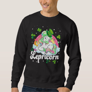 St Patrick Day Lepricorn Unicorn Leprechaun Kid To Sweatshirt