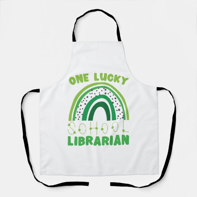 St. Patrick Day Lucky Librarian Apron (Front)