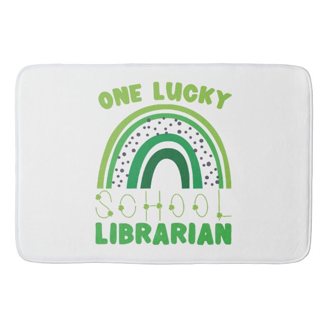 St. Patrick Day Lucky Librarian Bath Mat (Front)