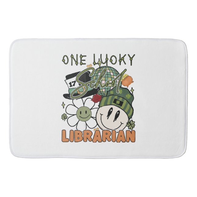 St. Patrick Day Lucky Librarian Bath Mat (Front)
