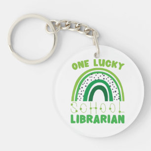 St. Patrick Day Lucky Librarian Key Ring