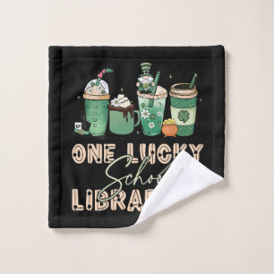 St. Patrick Day Lucky Librarian Wash Cloth