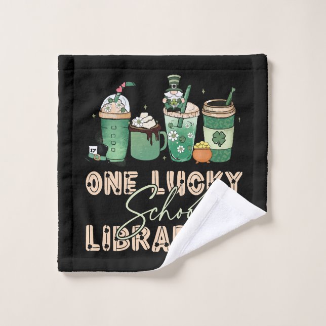 St. Patrick Day Lucky Librarian Wash Cloth (Wash Cloth)