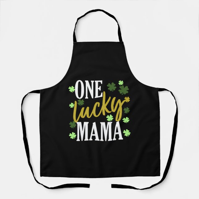 St Patrick Day Lucky Mama Apron (Front)