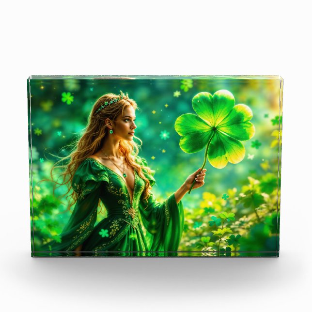 St Patrick Day mystical princess clover magic Photo Block (Front)