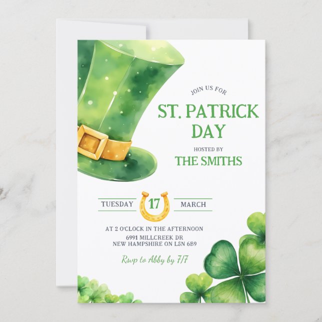 St. Patrick Day Party Invitation (Front)