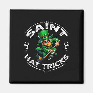 St Patrick Day Saint Hat Trick Funny Hockey Boy Ki Magnet