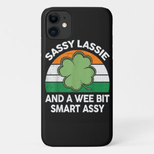 St Patrick Day Sassy Lassie Funny Shamrock Irish iPhone 11 Case