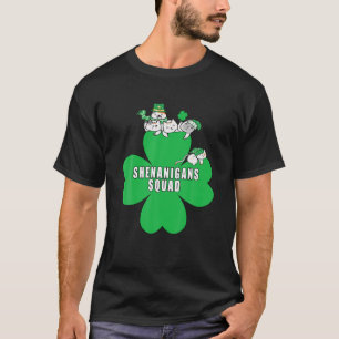 St Patrick Day Shenanigans Squad Cat Green Shamroc T-Shirt