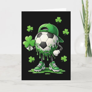 St Patrick Day Soccer Shamrock Drip Sport Love Men Card