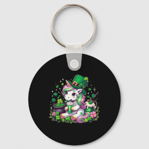 St Patrick Day Tees Irish Unicorn Girls Kids Women Key Ring