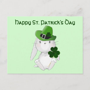 St. Patrick' Day with Irish Bunny, ready wishes Postcard