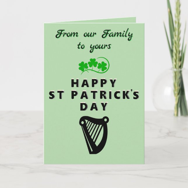 St Patrick Folded Greeting Card (Front)