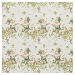St. Patrick Gnome Irish Coffee Pattern Fabric