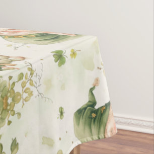 St. Patrick Gnome Irish Coffee Pattern  Tablecloth