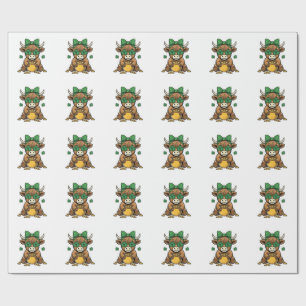 St Patrick Highland Cow Pot of Gold Vintage Art_1 Wrapping Paper