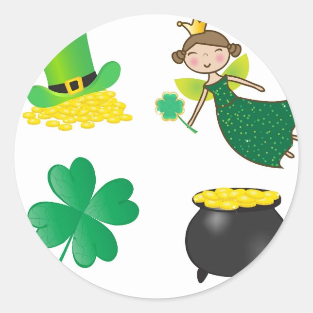 St. Patrick icons Classic Round Sticker (Front)