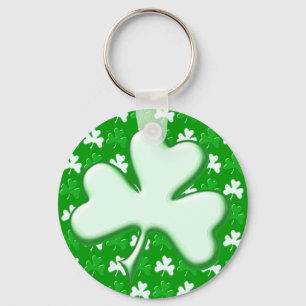 St Patrick Ireland Shamrock Pattern Design Key Ring