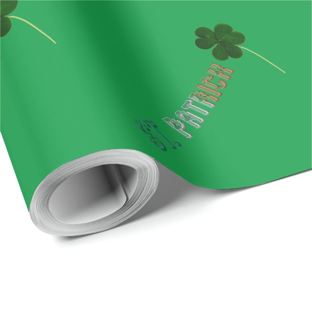 St. Patrick Irish Ireland St. Paddy Typography Wrapping Paper (Roll Corner)