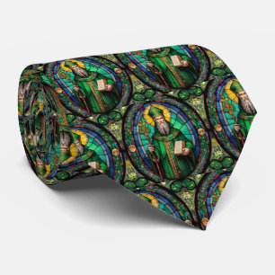 St Patrick Irish Patron Saint Stained Glass Tie