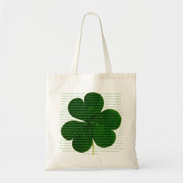 St. Patrick Irish Poem The Deer's Cry Shamrock Tote Bag (Front)