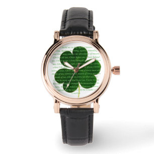 St. Patrick Irish Poem The Deer's Cry Shamrock Watch