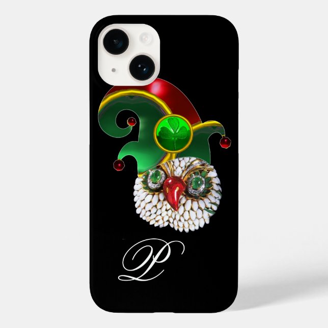 ST PATRICK JEWEL OWL AND ELF HAT WITH SHAMROCK Case-Mate iPhone CASE (Back)