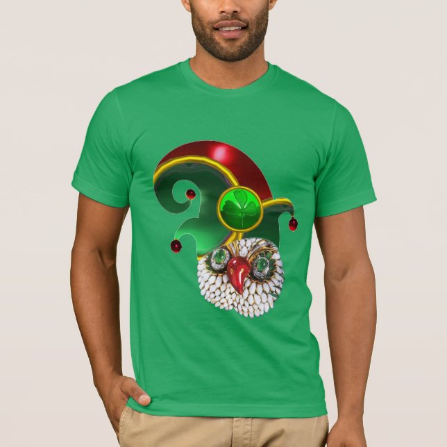 ST PATRICK JEWEL OWL AND  ELF HAT WITH SHAMROCK T-Shirt (Front)