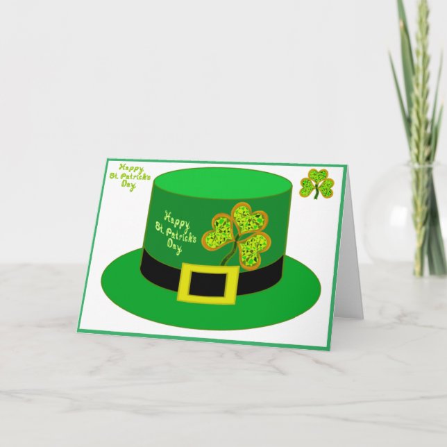 St Patrick Leprechaun Card Party Hat pdf (Front)