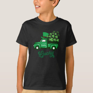 St Patrick Leprechaun Truck Rainbow Luck Shamrock  T-Shirt