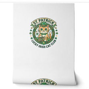 St Patrick Lucky Irish Cat Cute Cat T-Shirt Design Wallpaper