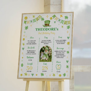 St. Patrick Lucky One Birthday Milestone Poster