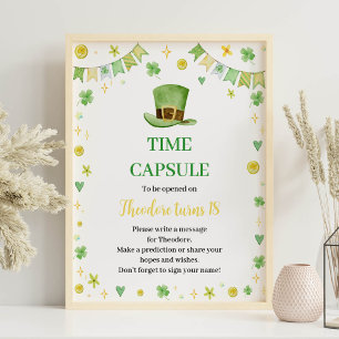 St. Patrick Lucky One Birthday Time Capsule Sign 