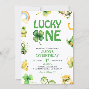 St Patrick Lucky One First Birthday Invitation