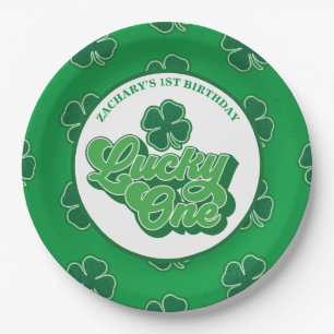 St. Patrick' Lucky One First Birthday Paper Plates