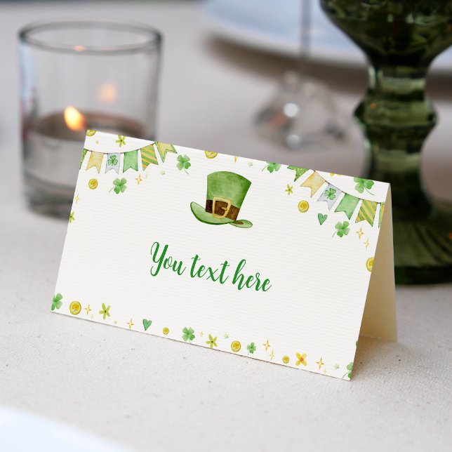 St. Patrick Lucky One Place Card Birthday Party (Creator Uploaded)