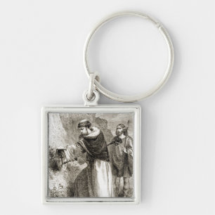 St. Patrick marking Connal's shield with the Cross Key Ring
