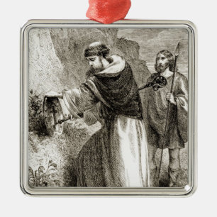 St. Patrick marking Connal's shield with the Cross Metal Tree Decoration