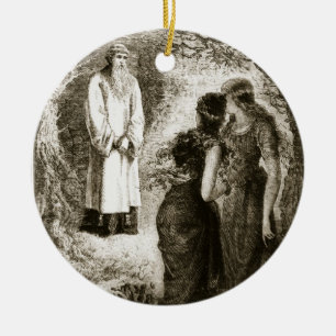 St. Patrick met by virgins in the wood of Fochlut, Ceramic Tree Decoration