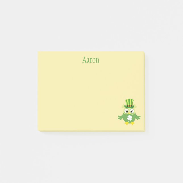 St. Patrick Owl Sandy colour Post-it Notes (Front)