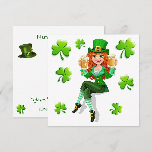 St. Patrick Party Invitation (Front/Back)